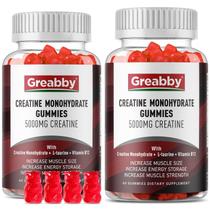 Gomas de creatina monohidratada GREABBY 5g com L-Taurina e B12 120 ct