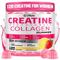 Gomas de Creatina OFFPTE 5000 mg com Colágeno e BCAAs para Mulheres