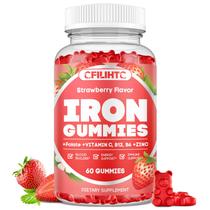 Gomas de ferro CFILIHTC para mulheres e homens com vitamina B6, B12, C, zinco