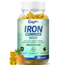 Gomas de ferro CocoaNee 100 mg com vitamina C e B12, 60 unidades