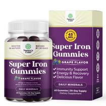 Gomas de ferro extra fortes para mulheres e homens Potente suplemento de ferro mastigável de 45 mg por porção para mulheres e homens com vitamina C para maior absorção Goma de ferro vegana diária sem sabores artificiais Gomas de ferro extra fortes para mulheres e homens Potente suplemento de ferro mastigável de 45 mg por porção para mulheres e homens com vitamina C para maior absorção Goma de ferro vegana diária sem sabores artificiais