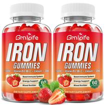 Gomas de ferro GrnLife para mulheres, homens e crianças com cálcio 120 ct Gomas de ferro GrnLife para mulheres, homens e crianças com cálcio 120 ct