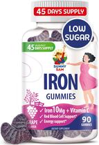 Gomas de ferro Vitamin Sunny Sam 10 mg com vitamina C 90 ct