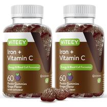Gomas de ferro Viteey 20mg + Vitamina C 26mg para anemia 120u