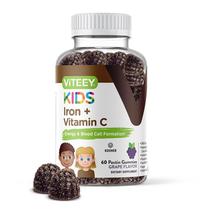 Gomas de ferro Viteey para crianças com vitamina C 60 gomas de 1 mês Gomas de ferro Viteey para crianças com vitamina C 60 gomas de 1 mês