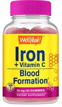 Gomas de ferro WellYeah 20 mg de vitamina C Blood Support 60 ct