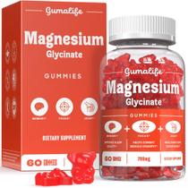 Gomas de glicinato de magnésio Gumalife 700 mg 60 unidades sem açúcar Gomas de glicinato de magnésio Gumalife 700 mg 60 unidades sem açúcar