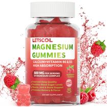 Gomas de glicinato de magnésio LETSCOL 800mg com cálcio e vitamina