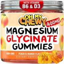 Gomas de glicinato de magnésio OH MY CHEWY 400 mg com B6 e D3 120 ct