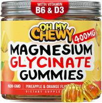 Gomas de glicinato de magnésio OH MY CHEWY 400 mg com B6 e D3 120 ct