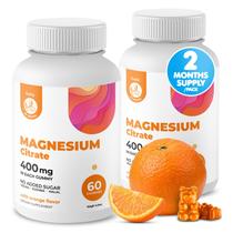 Gomas de magnésio DR. MORITZ 400 mg de laranja sem açúcar 120 ct