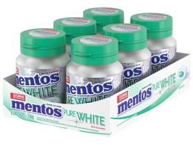 Gomas de Mascar Mentos Pure White Spearmint Sem Açúcar Sabor de Hortelã Display 336g 6 Unidades