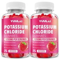 Gomas de potássio YUULAI 1200 mg com sabor de framboesa 120 ct Gomas de potássio YUULAI 1200 mg com sabor de framboesa 120 ct