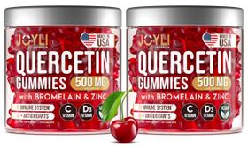 Gomas de quercetina JOYLI 500mg com bromelaína, zinco, vitamina C e D3 Gomas de quercetina JOYLI 500mg com bromelaína, zinco, vitamina C e D3