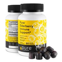 Gomas de sabugueiro puramente formuladas com zinco e vitamina C Gomas de sabugueiro puramente formuladas com zinco e vitamina C