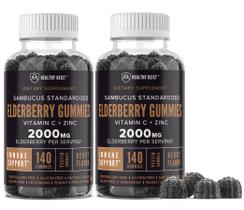 Gomas de Sambucus Black Elderberry HEALTHY HEIST com Zinco e Vitamina C Gomas de Sambucus Black Elderberry HEALTHY HEIST com Zinco e Vitamina C
