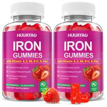 Gomas de suplemento de ferro HUUAYAO veganas com vitaminas C, A e complexo B Gomas de suplemento de ferro HUUAYAO veganas com vitaminas C, A e complexo B