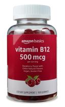 Gomas de Vitamina B12 Amazon Basics (500 mcg) - Sabor Framboesa - 100 Unidades