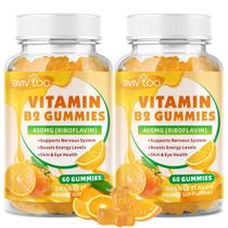 Gomas de vitamina B2 BVIVLOO 400 mg de riboflavina sem açúcar 120 ct