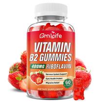 Gomas de vitamina B2 GrnLife Riboflavina 400 mg com magnésio 60 ct Gomas de vitamina B2 GrnLife Riboflavina 400 mg com magnésio 60 ct
