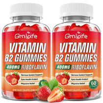 Gomas de vitamina B2 GrnLife Riboflavina 400 mg com magnésio, pacote com 2 Gomas de vitamina B2 GrnLife Riboflavina 400 mg com magnésio, pacote com 2