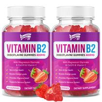 Gomas de vitamina B2 Saajoor Riboflavina 400 mg com magnésio e CoQ10 Gomas de vitamina B2 Saajoor Riboflavina 400 mg com magnésio e CoQ10