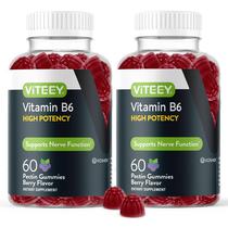 Gomas de vitamina B6 Viteey 100mg para adultos e adolescentes 120 gomas Gomas de vitamina B6 Viteey 100mg para adultos e adolescentes 120 gomas