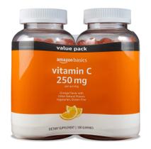 Gomas de vitamina C Amazon Basics 250 mg de laranja 300 unidades Gomas de vitamina C Amazon Basics 250 mg de laranja 300 unidades