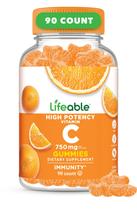 Gomas de vitamina C Lifeable 750 mg para adultos 90 gomas