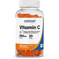 Gomas de vitamina C Nutricost 500 mg 120 quilates veganas sem glúten
