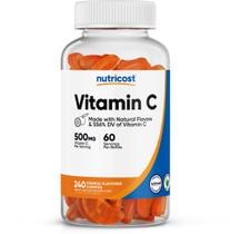 Gomas de vitamina C Nutricost 500 mg 240 ct veganas sem glúten
