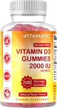 Gomas de vitamina D3 Vitamatic 2000 UI sem açúcar 120 porções