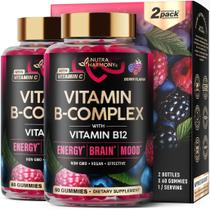 Gomas do complexo de vitamina B NutraHarmony 2x60 Sabor de frutas vermelhas Gomas do complexo de vitamina B NutraHarmony 2x60 Sabor de frutas vermelhas