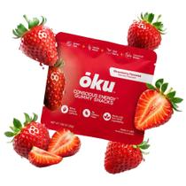 Gomas energéticas OKU 60 mg de cafeína, fibra, morango, 8 unidades
