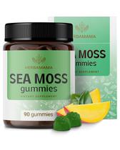 Gomas Sea Moss HERBAMAMA 1600 mg, sabor vegano de manga, 90 quilates