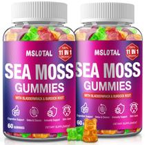 Gomas Sea Moss MSLOTAL com óleo de semente preta 120 gomas veganas