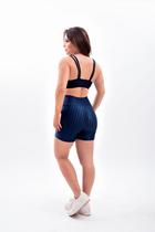 GOMAX - Kit 2 Shorts Legging 3D de Academia - Short Esportivo Feminino Treino e Corrida - Azul Marinho - G