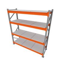 Gondola 1 mini porta pallet 250 kg 180x200x60 (CxLxP) cinza com laranja bandejas mdf branco Gondola 1 mini porta pallet 250 kg 180x200x60 (CxLxP) cinza com laranja bandejas mdf branco