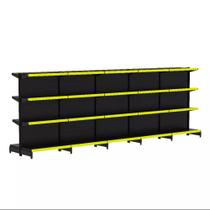 Gondola Centro 137 Fit Ate 5 Metros Preto 40 Bandeja Pe Amarelo