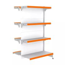 Gondola Centro 137 FIT Continuação Branco 8 Bandeja Pe Laranja