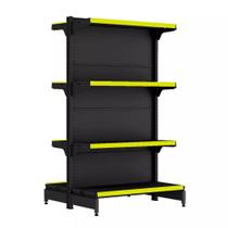 Gondola Centro 137 FIT Inicial Preto 8 Bandeja Pe Amarelo Gondola Centro 137 FIT Inicial Preto 8 Bandeja Pe Amarelo