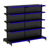 Gondola Centro 170 Amapa Flex Kit 2 Metros Preto PE Azul - Amapá Gondola Centro 170 Amapa Flex Kit 2 Metros Preto PE Azul - Amapá