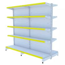 Gondola Centro 170 Fit Ate 2 Metros Branco 20 Bandeja Pe Amarelo