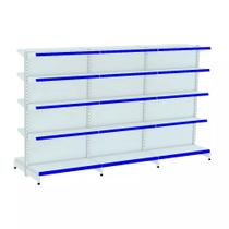 Gondola Centro 170 Fit Ate 3 Metros Branco 30 Bandeja Pe Azul