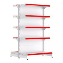 Gondola Centro 170 FIT Inicial Branco 10 Bandeja Pe Vermelho