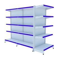 Gondola Centro 1,70m Amapá Flex Kit 2 Metros 1 Ponta Branco Porta Etiqueta Azul - 2221