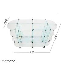 Gôndola de Vidro Oval - C/ Conectivo Preto - 1,20 x 1,00 x 0,60m