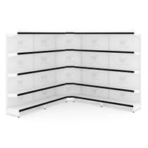 Gôndola Para Comercio De Parede 1 Canto 1 Inicial E 3 Continuações 1,70m New Plus