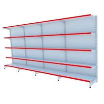 Gondola Parede 170 Amapá Flex Kit 4 Metros Branco Porta Etiqueta Vermellha - 2210