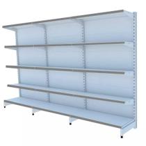 Gondola Parede 170 Fit Ate 3 Metros Branco 15 Bandeja Pe Cinza